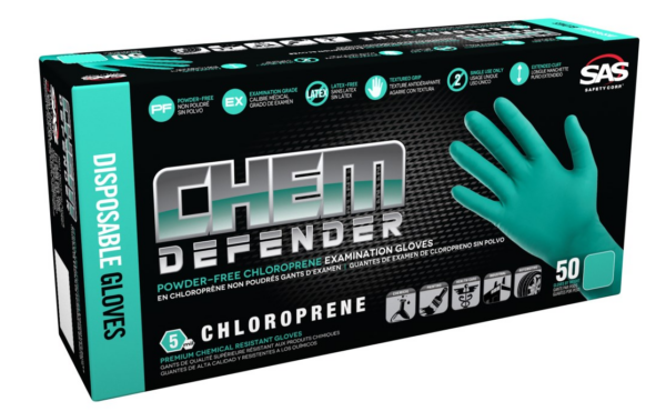 Chem Defender Powder-Free Exam Grade Chloroprene Gloves- 5 Mil
